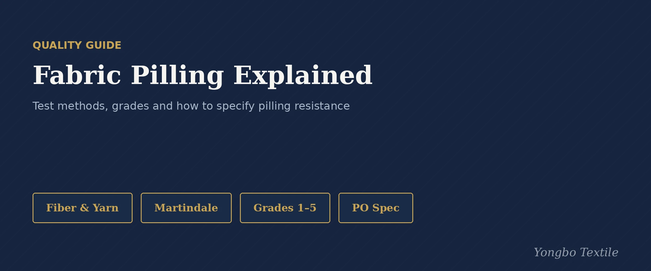 Fabric pilling resistance — test methods and grades, Yongbo Textile Quality Guide cover banner