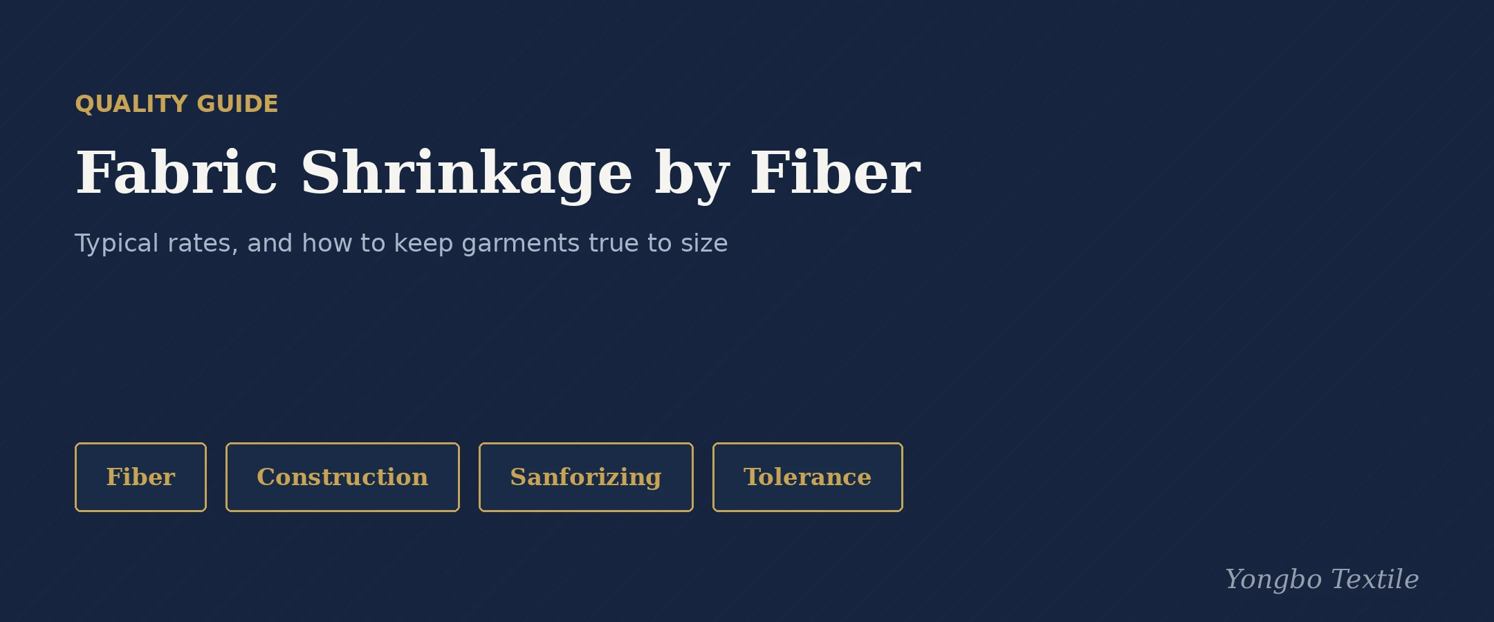 Fabric shrinkage rates by fiber and blend — Yongbo Textile Quality Guide cover banner