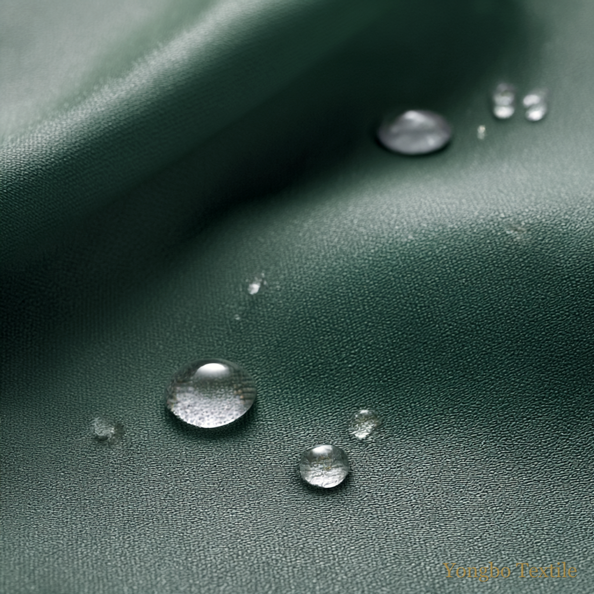Coated Polyester fabric, 100% polyester with PU/PA coating — rainwear and outdoor shell fabric